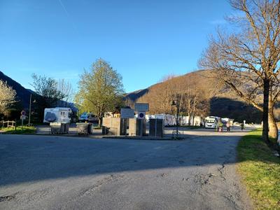 Parking van, water supply and electricity