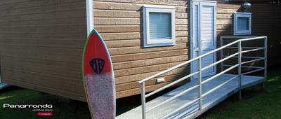 Camping beach in Asturias, Bungalows, Camping Penarronda